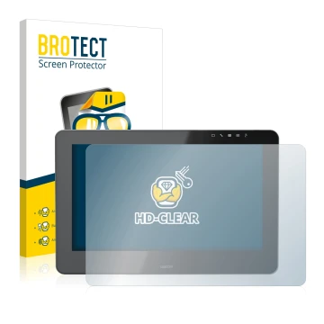 Parte frontale di una confezione del prodotto con il logo del marchio BROTECT. Accanto è raffigurato il dispositivo Wacom Cint