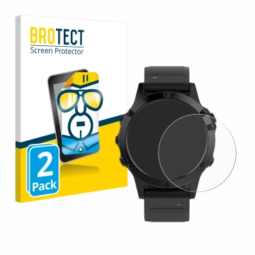 Parte frontale di una confezione del prodotto con il logo del marchio BROTECT. Accanto è raffigurato il dispositivo Garmin Fen