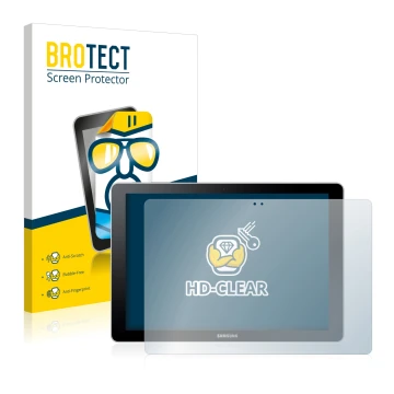 Parte frontale di una confezione del prodotto con il logo del marchio BROTECT. Accanto è raffigurato il dispositivo Samsung Ga