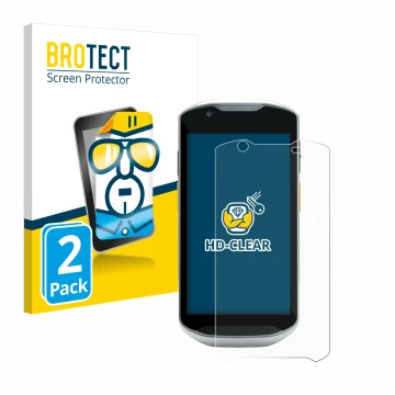 Parte frontale di una confezione del prodotto con il logo del marchio BROTECT. Accanto è raffigurato il dispositivo Zebra TC56