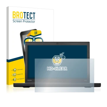 Parte frontale di una confezione del prodotto con il logo del marchio BROTECT. Accanto è raffigurato il dispositivo Lenovo Thi