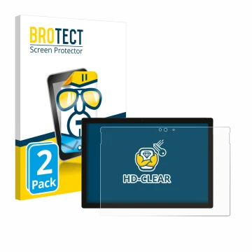 Parte frontale di una confezione del prodotto con il logo del marchio BROTECT. Accanto è raffigurato il dispositivo Microsoft 