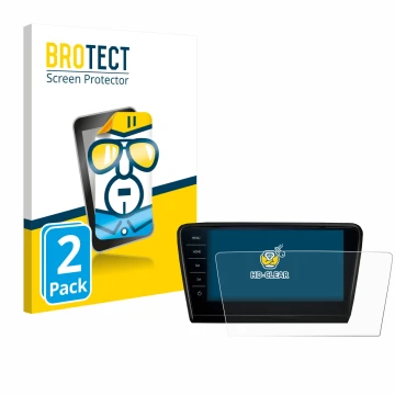 Parte frontale di una confezione del prodotto con il logo del marchio BROTECT. Accanto è raffigurato il dispositivo Skoda Octa