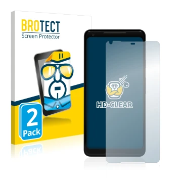 Parte frontale di una confezione del prodotto con il logo del marchio BROTECT. Accanto è raffigurato il dispositivo Google Pix