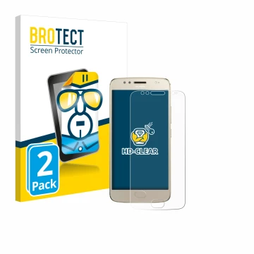 Parte frontale di una confezione del prodotto con il logo del marchio BROTECT. Accanto è raffigurato il dispositivo Motorola M