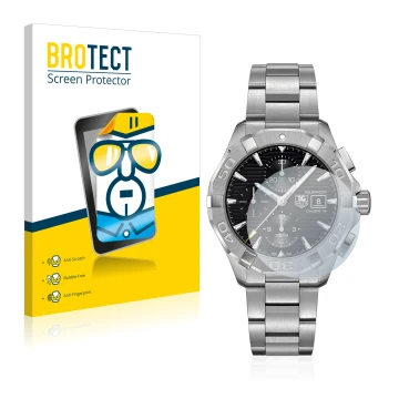 Parte frontale di una confezione del prodotto con il logo del marchio BROTECT. Accanto è raffigurato il dispositivo TAG Heuer 