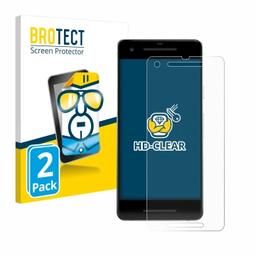 Parte frontale di una confezione del prodotto con il logo del marchio BROTECT. Accanto è raffigurato il dispositivo Google Pix