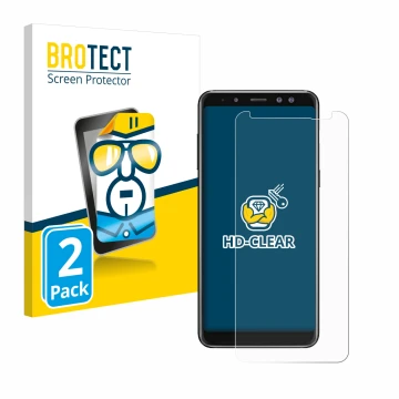 Parte frontale di una confezione del prodotto con il logo del marchio BROTECT. Accanto è raffigurato il dispositivo Samsung Ga