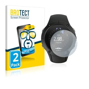 Parte frontale di una confezione del prodotto con il logo del marchio BROTECT. Accanto è raffigurato il dispositivo Suunto Spa