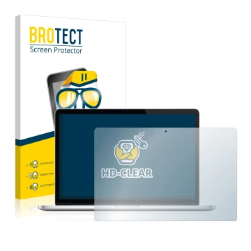 Parte frontale di una confezione del prodotto con il logo del marchio BROTECT. Accanto è raffigurato il dispositivo Apple MacB
