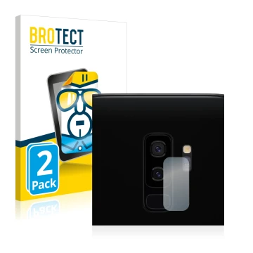 Parte frontale di una confezione del prodotto con il logo del marchio BROTECT. Accanto è raffigurato il dispositivo Samsung Ga