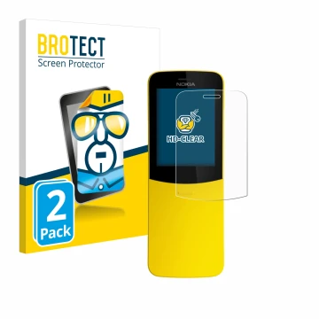 Parte frontale di una confezione del prodotto con il logo del marchio BROTECT. Accanto è raffigurato il dispositivo Nokia 8110