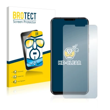 Parte frontale di una confezione del prodotto con il logo del marchio BROTECT. Accanto è raffigurato il dispositivo ASUS ZenFo