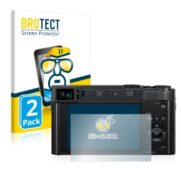 Parte frontale di una confezione del prodotto con il logo del marchio BROTECT. Accanto è raffigurato il dispositivo Panasonic 