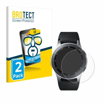 Parte frontale di una confezione del prodotto con il logo del marchio BROTECT. Accanto è raffigurato il dispositivo Samsung Ga