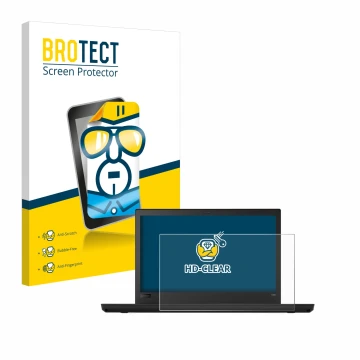 Parte frontale di una confezione del prodotto con il logo del marchio BROTECT. Accanto è raffigurato il dispositivo Lenovo Thi