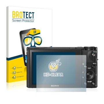 Parte frontale di una confezione del prodotto con il logo del marchio BROTECT. Accanto è raffigurato il dispositivo Sony Cyber