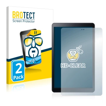Parte frontale di una confezione del prodotto con il logo del marchio BROTECT. Accanto è raffigurato il dispositivo Samsung Ga
