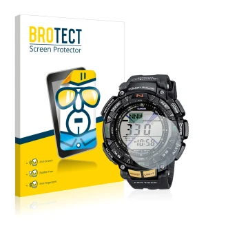 Parte frontale di una confezione del prodotto con il logo del marchio BROTECT. Accanto è raffigurato il dispositivo Casio Pro 