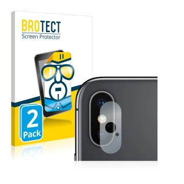 Parte frontale di una confezione del prodotto con il logo del marchio BROTECT. Accanto è raffigurato il dispositivo Apple iPho