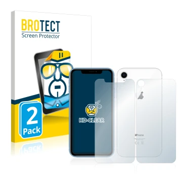 Parte frontale di una confezione del prodotto con il logo del marchio BROTECT. Accanto è raffigurato il dispositivo Apple iPho