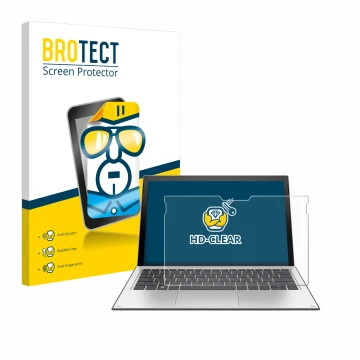 Parte frontale di una confezione del prodotto con il logo del marchio BROTECT. Accanto è raffigurato il dispositivo HP Elite x