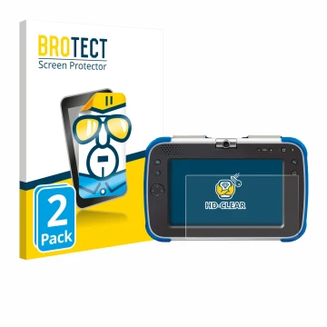 Parte frontale di una confezione del prodotto con il logo del marchio BROTECT. Accanto è raffigurato il dispositivo Vtech Stor