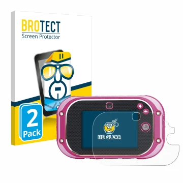 Parte frontale di una confezione del prodotto con il logo del marchio BROTECT. Accanto è raffigurato il dispositivo Vtech Kidi