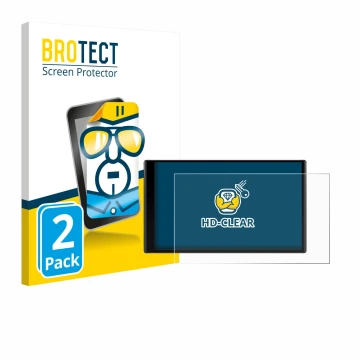 Parte frontale di una confezione del prodotto con il logo del marchio BROTECT. Accanto è raffigurato il dispositivo Garmin Dri