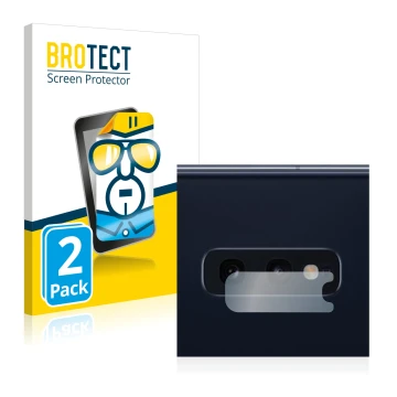 Parte frontale di una confezione del prodotto con il logo del marchio BROTECT. Accanto è raffigurato il dispositivo Samsung Ga