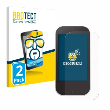 Parte frontale di una confezione del prodotto con il logo del marchio BROTECT. Accanto è raffigurato il dispositivo Garmin App