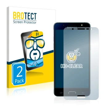 Parte frontale di una confezione del prodotto con il logo del marchio BROTECT. Accanto è raffigurato il dispositivo Samsung Ga
