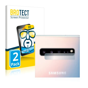 Parte frontale di una confezione del prodotto con il logo del marchio BROTECT. Accanto è raffigurato il dispositivo Samsung Ga