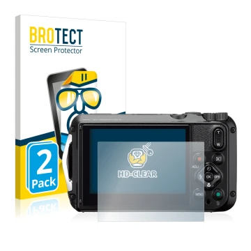 Parte frontale di una confezione del prodotto con il logo del marchio BROTECT. Accanto è raffigurato il dispositivo Ricoh WG-6