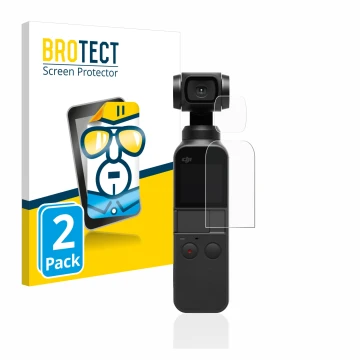 Parte frontale di una confezione del prodotto con il logo del marchio BROTECT. Accanto è raffigurato il dispositivo DJI Osmo P