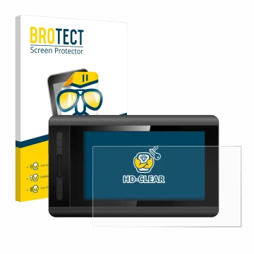 Parte frontale di una confezione del prodotto con il logo del marchio BROTECT. Accanto è raffigurato il dispositivo XP-Pen Art