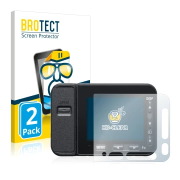 Parte frontale di una confezione del prodotto con il logo del marchio BROTECT. Accanto è raffigurato il dispositivo Sony DSC-R