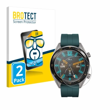 Parte frontale di una confezione del prodotto con il logo del marchio BROTECT. Accanto è raffigurato il dispositivo Huawei Wat