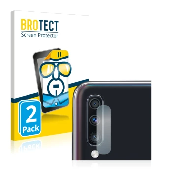 Parte frontale di una confezione del prodotto con il logo del marchio BROTECT. Accanto è raffigurato il dispositivo Samsung Ga