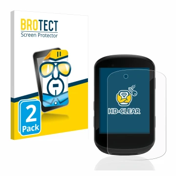 Parte frontale di una confezione del prodotto con il logo del marchio BROTECT. Accanto è raffigurato il dispositivo Garmin Edg