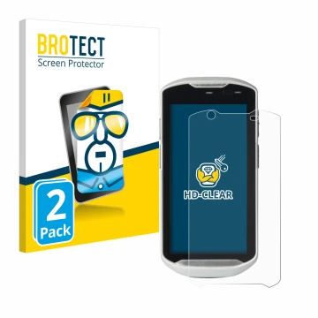 Parte frontale di una confezione del prodotto con il logo del marchio BROTECT. Accanto è raffigurato il dispositivo Zebra TC52