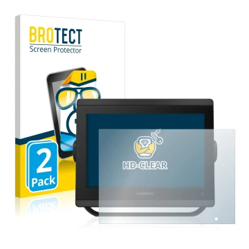 Parte frontale di una confezione del prodotto con il logo del marchio BROTECT. Accanto è raffigurato il dispositivo Garmin GPS