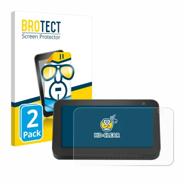 Parte frontale di una confezione del prodotto con il logo del marchio BROTECT. Accanto è raffigurato il dispositivo Amazon Ech