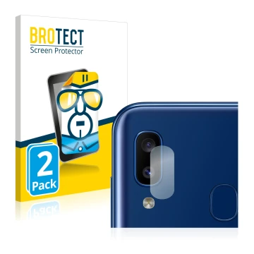 Parte frontale di una confezione del prodotto con il logo del marchio BROTECT. Accanto è raffigurato il dispositivo Samsung Ga