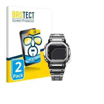 Parte frontale di una confezione del prodotto con il logo del marchio BROTECT. Accanto è raffigurato il dispositivo Casio G-Sh