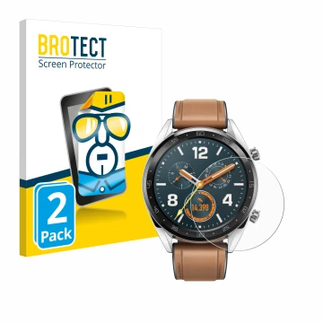 Parte frontale di una confezione del prodotto con il logo del marchio BROTECT. Accanto è raffigurato il dispositivo Huawei Wat