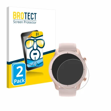 Parte frontale di una confezione del prodotto con il logo del marchio BROTECT. Accanto è raffigurato il dispositivo Huami Amaz