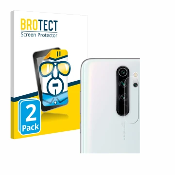 Parte frontale di una confezione del prodotto con il logo del marchio BROTECT. Accanto è raffigurato il dispositivo Xiaomi Red