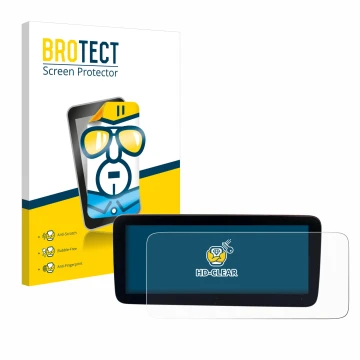 Parte frontale di una confezione del prodotto con il logo del marchio BROTECT. Accanto è raffigurato il dispositivo Mercedes-B