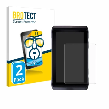 Parte frontale di una confezione del prodotto con il logo del marchio BROTECT. Accanto è raffigurato il dispositivo Atomos Sho